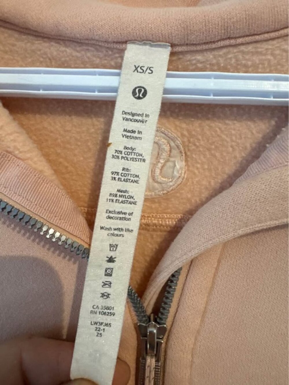 Lululemon Women's Scuba Oversized Peach Sweatshirt (XS)